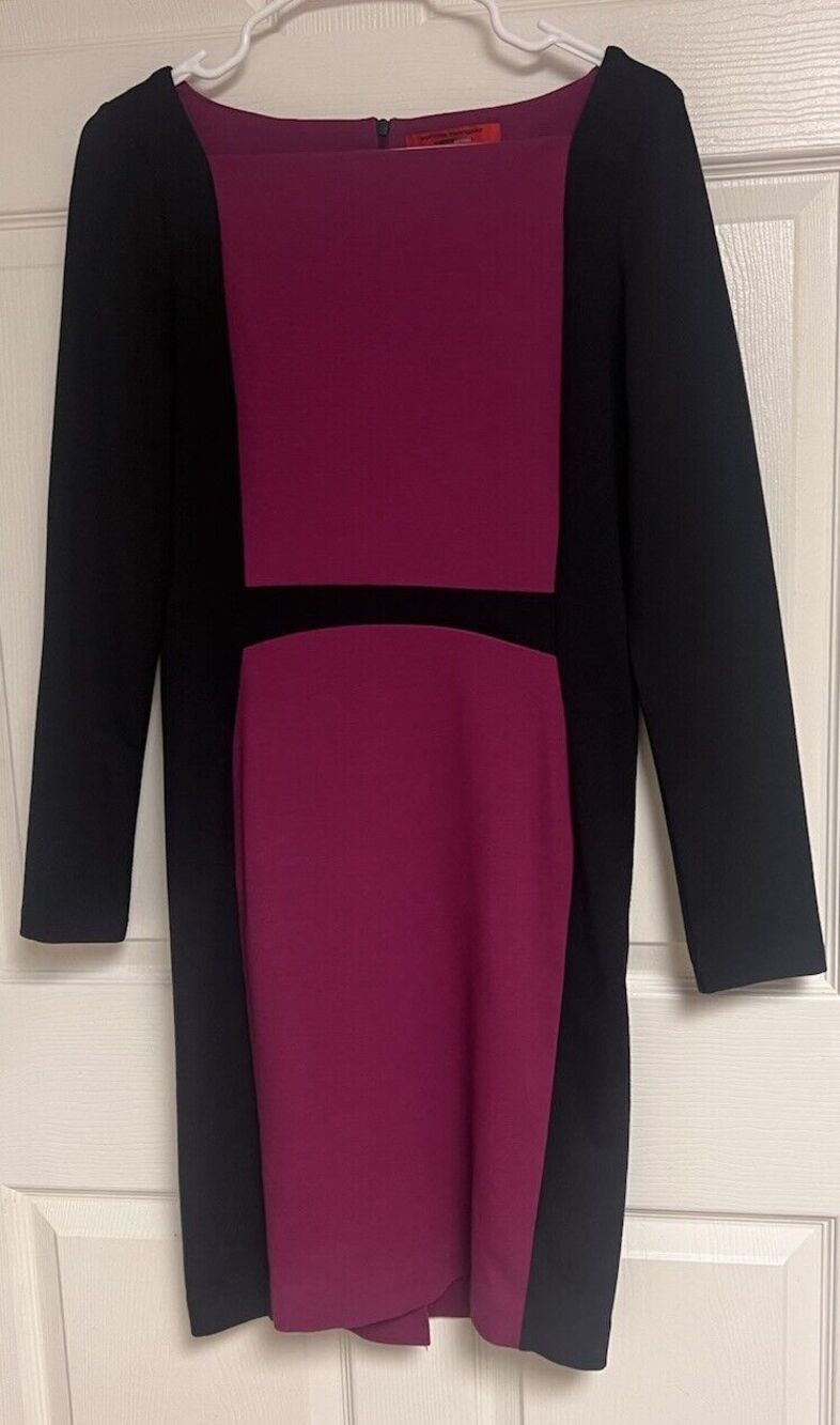 Narciso Rodriguez for Design Nation Ponte Knit Sheath Dress Color-Block Size S